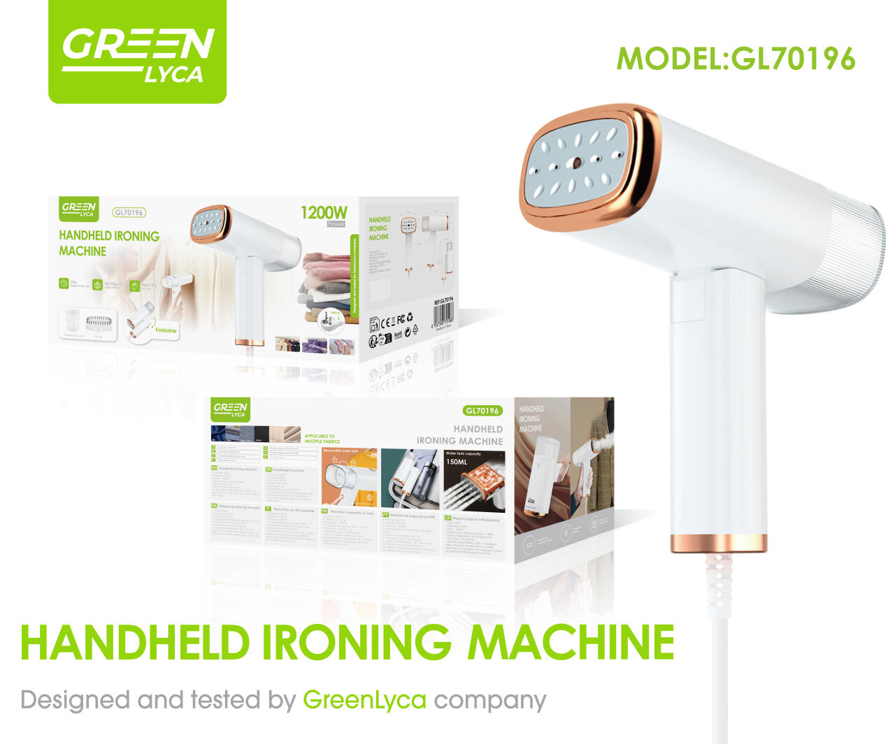 Plancha de Vapor en Seco y Húmedo Plegable Portátil